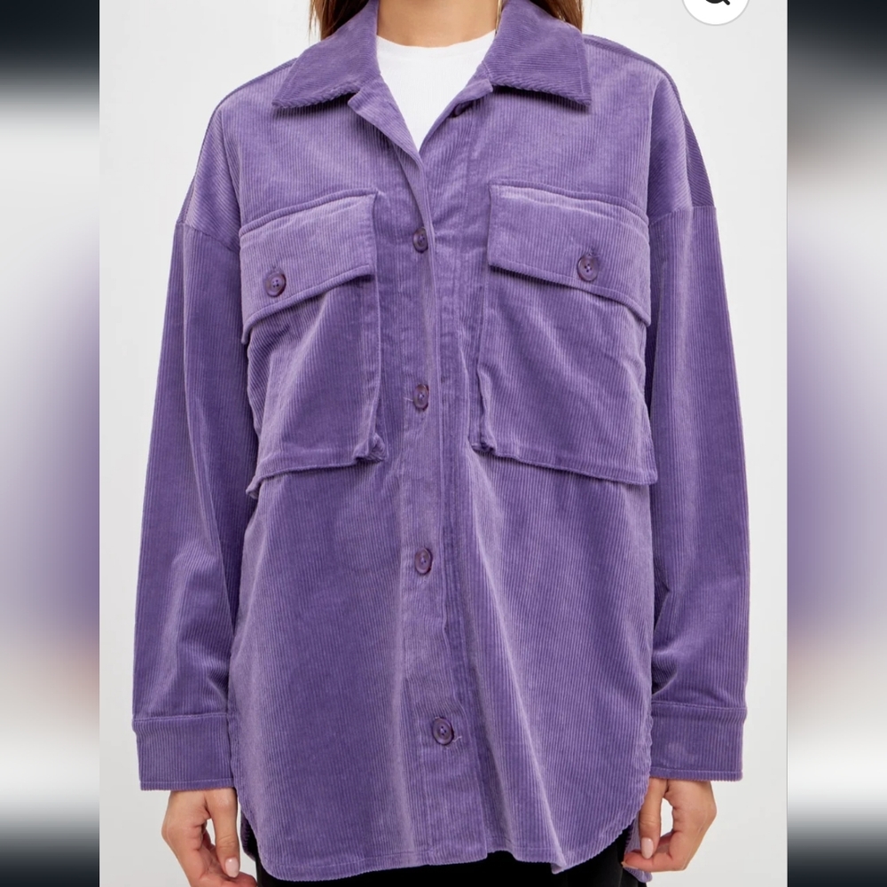 Grey Lab Corduroy Oversized Jacket